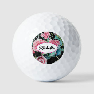 Rosa Rose Vintager Shabby Schlüsselring Golfball
