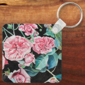 Rosa Rose Vintager Shabby Schlüsselring Schlüsselanhänger (Rückseite)