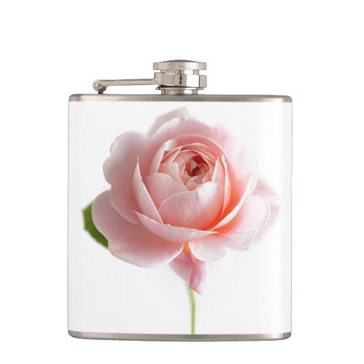 Rosa Rose Vinyl Flachmann (Vorderseite)