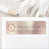 Rosa Rose VIP Monogramm-Rücksendeadressen-Aufklebe (Insitu)