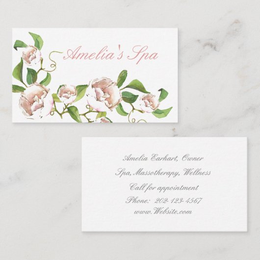 Rosa Rose Visitenkarte (Vorne/Hinten)