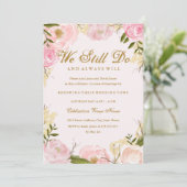 Rosa Rose Vow Renewal Jubiläum Einladung (Stehend Vorderseite)