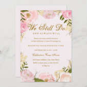 Rosa Rose Vow Renewal Jubiläum Einladung (Vorne/Hinten)