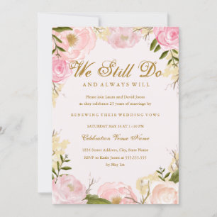 Rosa Rose Vow Renewal Jubiläum Einladung