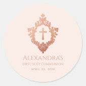 Rosa Rose Wappen Girl del Malcantone Runder Aufkleber (Vorderseite)