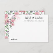 Rosa Rose Wasserfarbe Brautparty Beratung Mitteilungskarte (Vorne/Hinten)