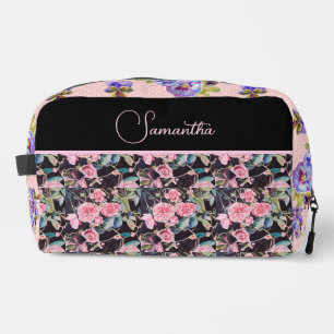 Rosa Rose Wasserfarbe Vintag individuell einstellb Waschbeutel