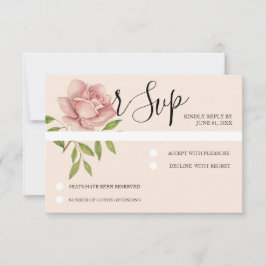 Rosa Rose Wasserfarben Handgemalt RSVP Karte