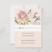 Rosa Rose Wasserfarben Handgemalt RSVP Karte (Vorderseite)