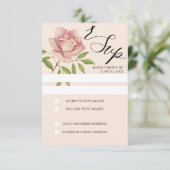 Rosa Rose Wasserfarben Handgemalt RSVP Karte (Stehend Vorderseite)