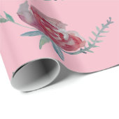 Rosa Rose Watercolor Art Wrapping Paper Geschenkpapier (Rolleneckpunkt)