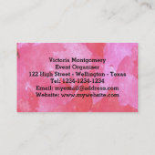 Rosa Rose Watercolor Business Card Visitenkarte (Rückseite)