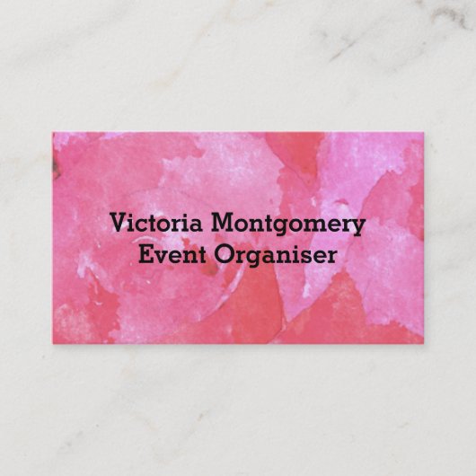 Rosa Rose Watercolor Business Card Visitenkarte (Vorderseite)