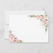 Rosa Rose Wedding RSVP Card Rosa Blush Karte (Rückseite)