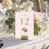 Rosa | Rose Wedding Tischnummer Card