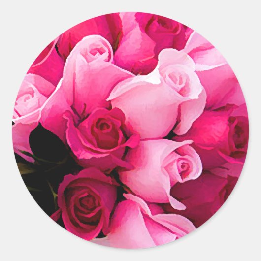 Rosa Rose Wedding Umschlag Aufkleber Stickers (Vorderseite)