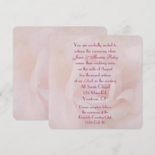 Rosa Rose Wedding Vow Erneuerung Einladung