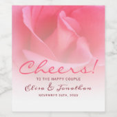 Rosa Rose Wedding Wine Label Set Weinetikett (Einzelnes Label)