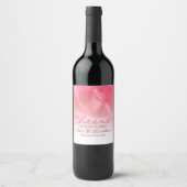 Rosa Rose Wedding Wine Label Set Weinetikett (Vorderseite)