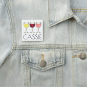 Rosa Rosé Weingläser Sommelier Weinkeller Namensschild (Beispiel)