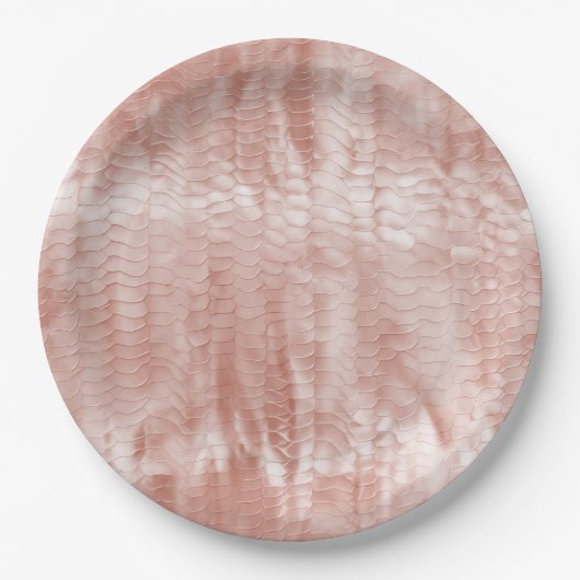 Rosa Rose Weiße Muschel Pappteller (Vorderseite)