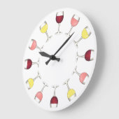 Rosa Rosé Weißer Glass Weinkeller Bar Große Wanduhr (Winkel)