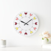 Rosa Rosé Weißer Glass Weinkeller Bar Große Wanduhr (Zuhause)