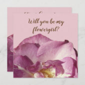 Rosa Rose, Werden Sie meine Blumenkarten sein? Einladung (Vorne/Hinten)