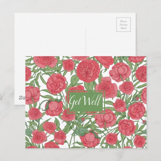 Rosa Rose wird gut Postkarte (Vorne/Hinten)
