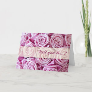 Rosa Rose wird Sie bemy Brautjungfernkarte Einladung