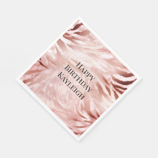 Rosa Rose Zebra Serviette (Ecke)