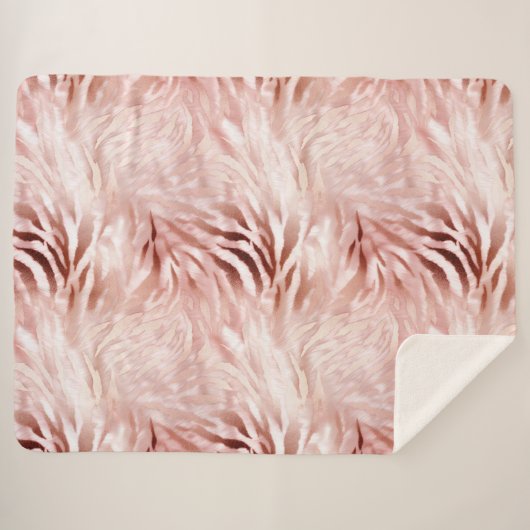 Rosa Rose Zebra Sherpadecke (Vorderseite (Horizontal))