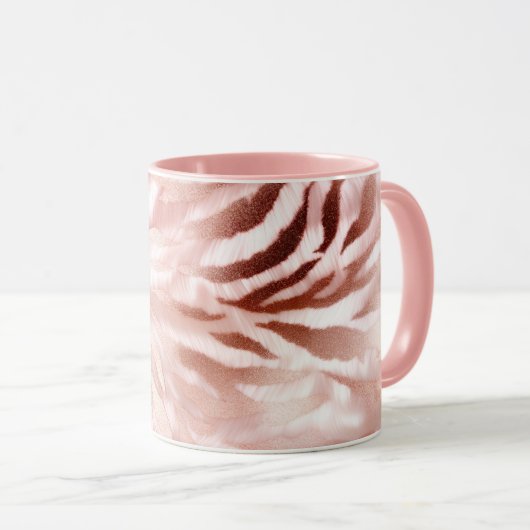 Rosa Rose Zebra Tasse (VorderseiteRechts)