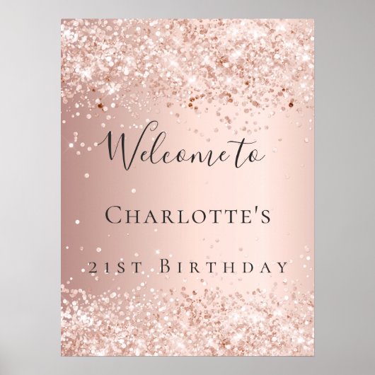 Rosa Rose zum Geburtstag Poster (Vorne)