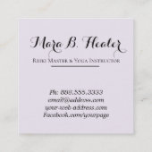 *~* rosa RoseEnergy Heiler BlumenReiki Yoga Quadratische Visitenkarte (Rückseite)