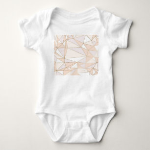 Rosa Rosegold: Abstrakt geometrischer Luxus Baby Strampler
