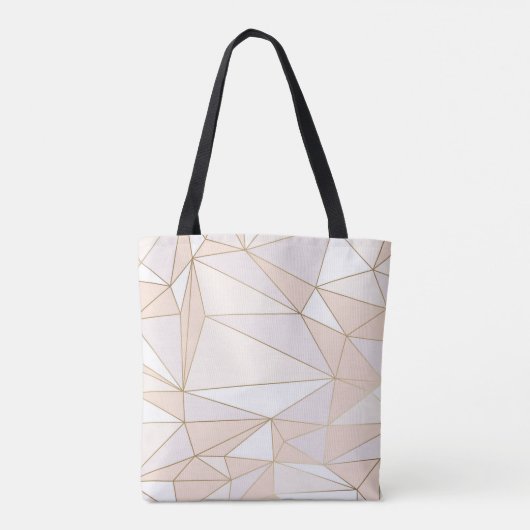Rosa Rosegold: Abstrakt geometrischer Luxus Tasche (Rückseite)