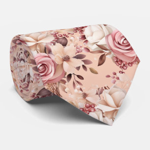 Rosa Roségold-Blumen Florale Krawatte