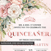 Rosa Roségold Boho Mis Quince Geschenkanhänger