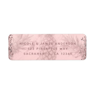 Rosa Roségold Glitter-Ananas Tropische Feier