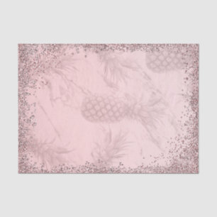 Rosa Roségold Glitter-Ananas Tropische Party Seidenpapier