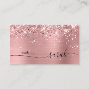 Rosa Roségold Glitter Glamouröser Stilvoller Signa Visitenkarte