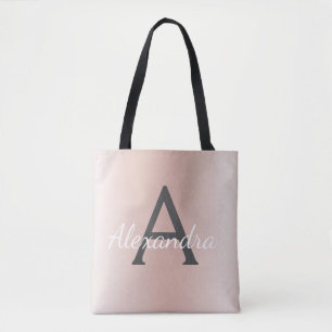 Rosa Roségold Metallisch Elegante Monogramm-Tasche Tasche