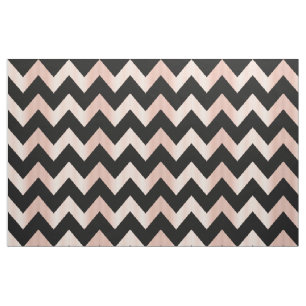 Rosa-Roségold- und Schwarz-Chevron-Stoff Stoff