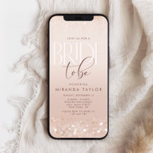 Rosa Roségoldene Hochzeitsdusche Mobile Einladung