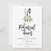 Rosa Rosen - Abendessen mit botanischer Probe Einladung (Vorderseite)