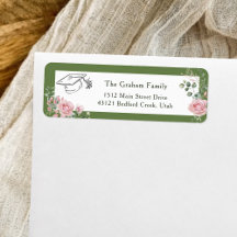 Rosa Rosen Absolventenhut Rücksendeadresse