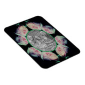 Rosa Rosen Abstrakter Rahmen hinzufügen Ihr Foto Magnet (Rechte Seite)