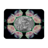 Rosa Rosen Abstrakter Rahmen hinzufügen Ihr Foto Magnet (Horizontal)