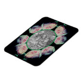 Rosa Rosen Abstrakter Rahmen hinzufügen Ihr Foto Magnet (Linke Seite)